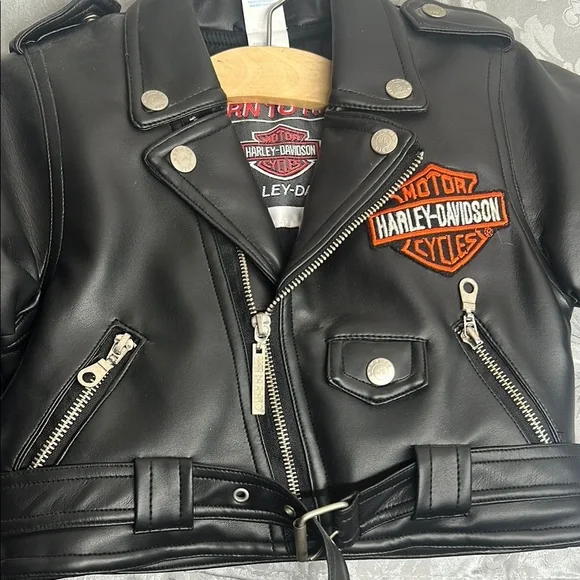 Harley-Davidson Black Leather Motorcycle Jacket Asymmetrical Design - Picture 6 of 6
